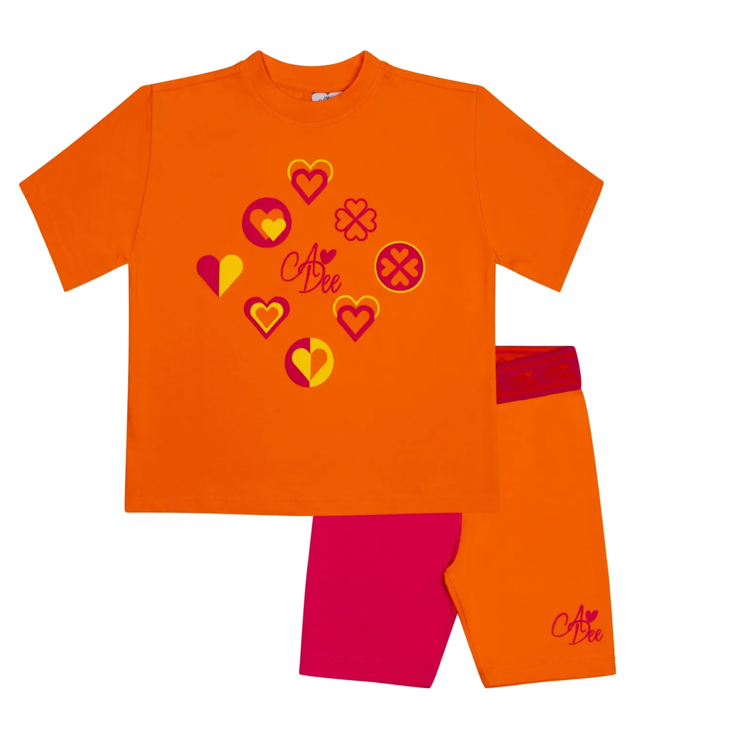 SS24 A Dee Girls Marnie Bold Hearts Cycle Short Set