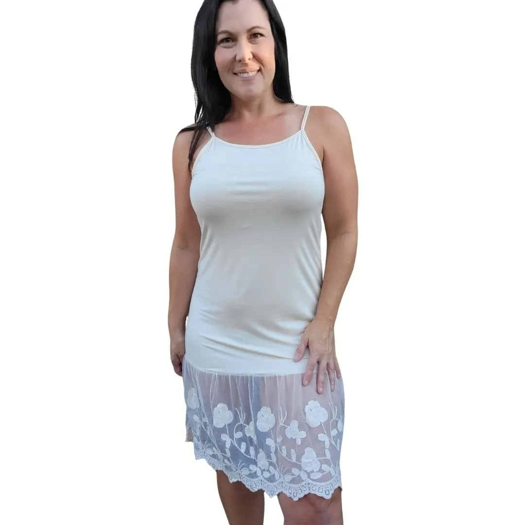 Stop and Smell the Roses Navy Blue Lace Dress Extender Slip