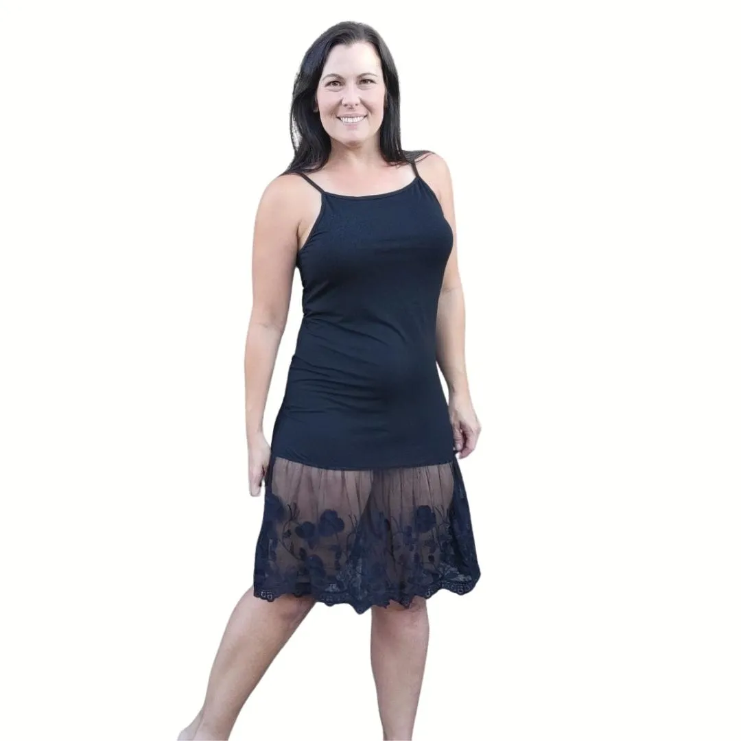 Stop and Smell the Roses Navy Blue Lace Dress Extender Slip