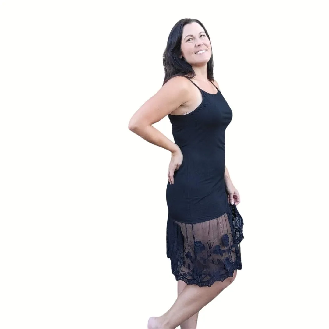 Stop and Smell the Roses Navy Blue Lace Dress Extender Slip
