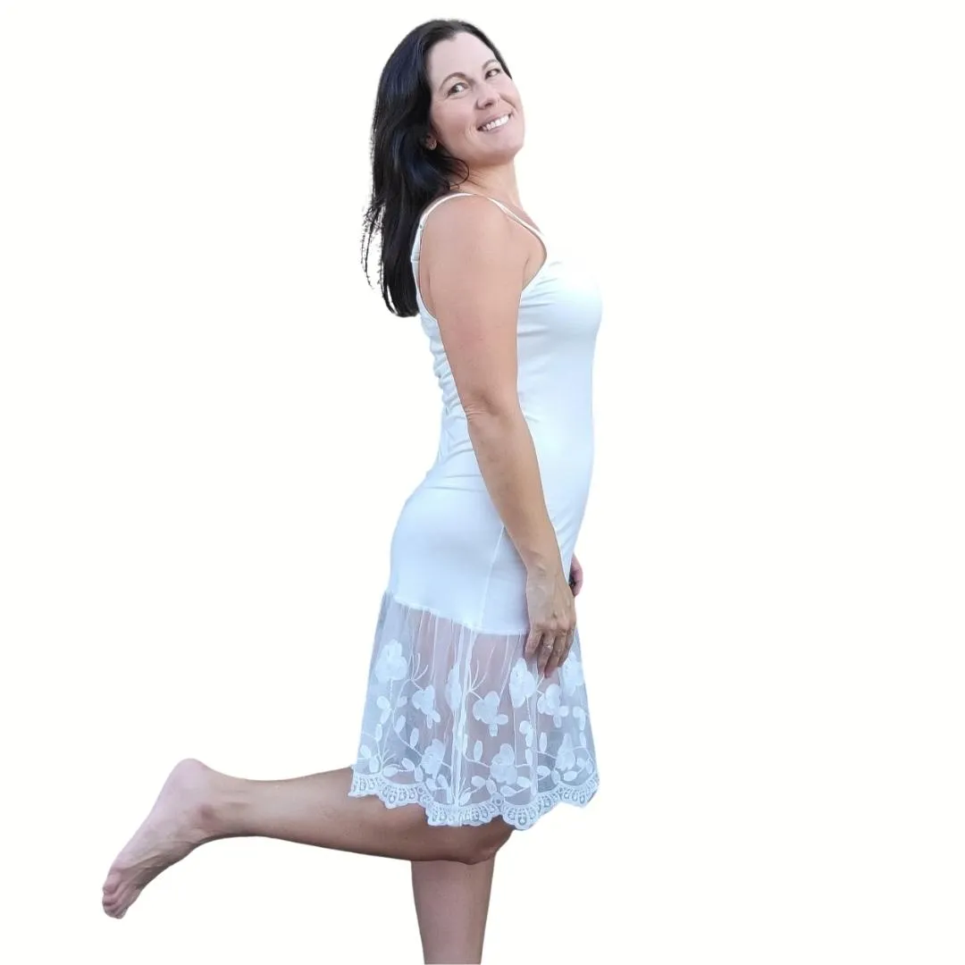 Stop and Smell the Roses Navy Blue Lace Dress Extender Slip