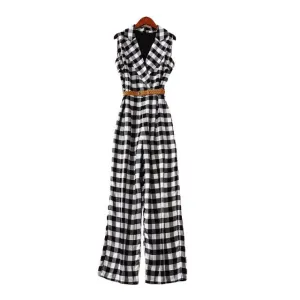 Summer Runway Retro Print Jumpsuit