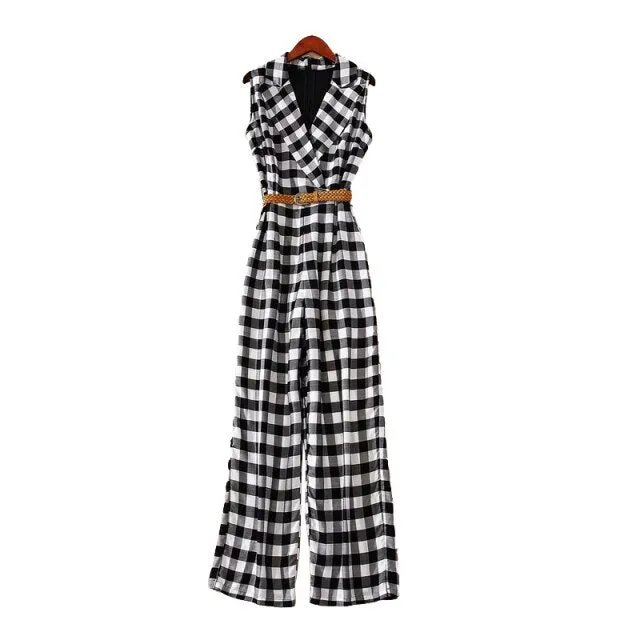 Summer Runway Retro Print Jumpsuit