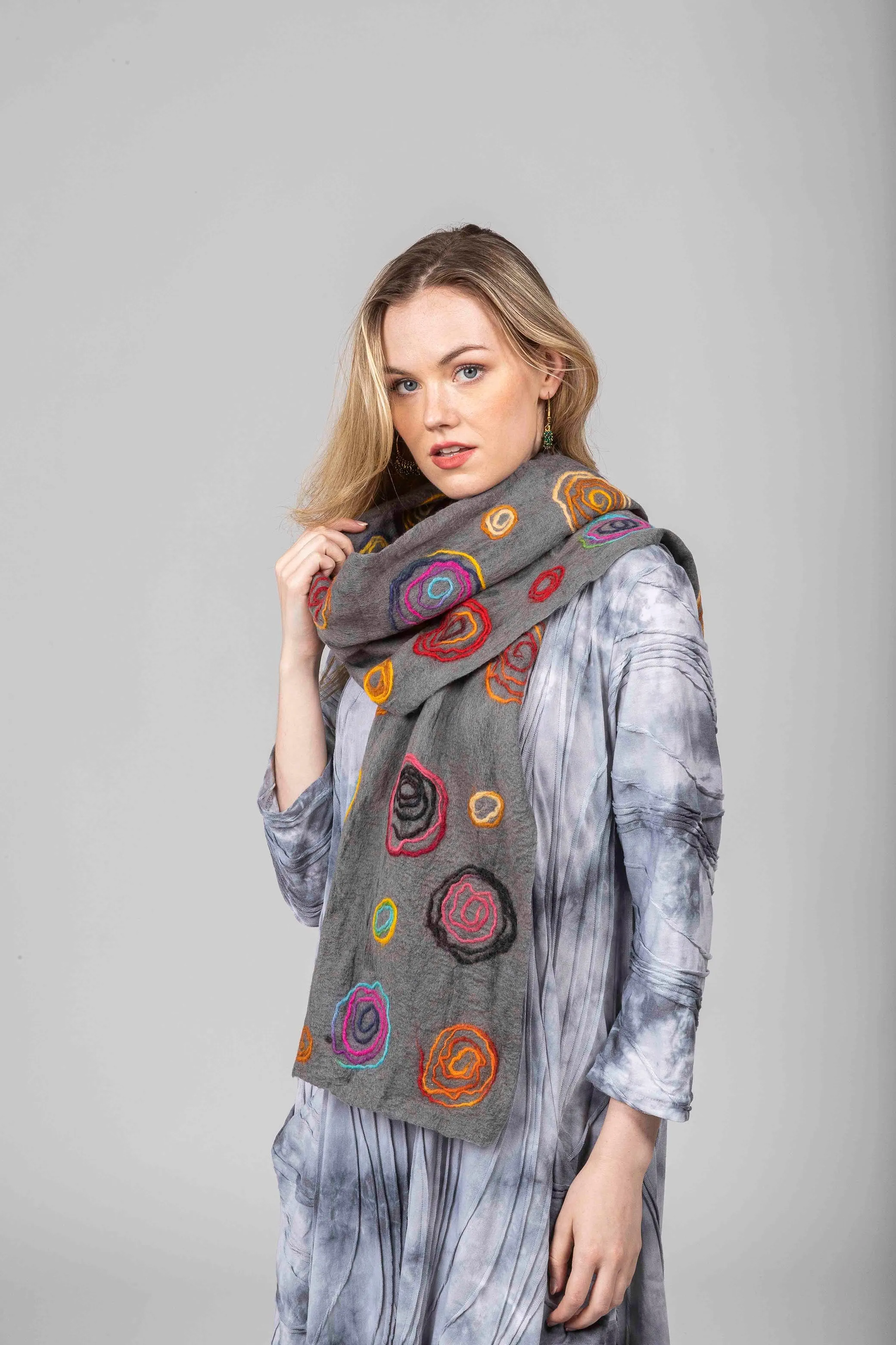 Swirls Felted Scarf