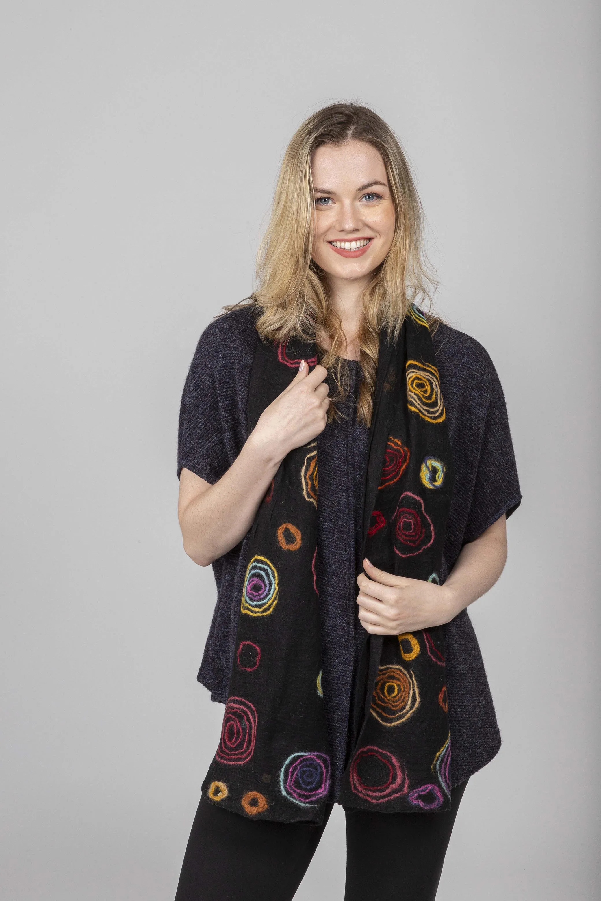 Swirls Felted Scarf