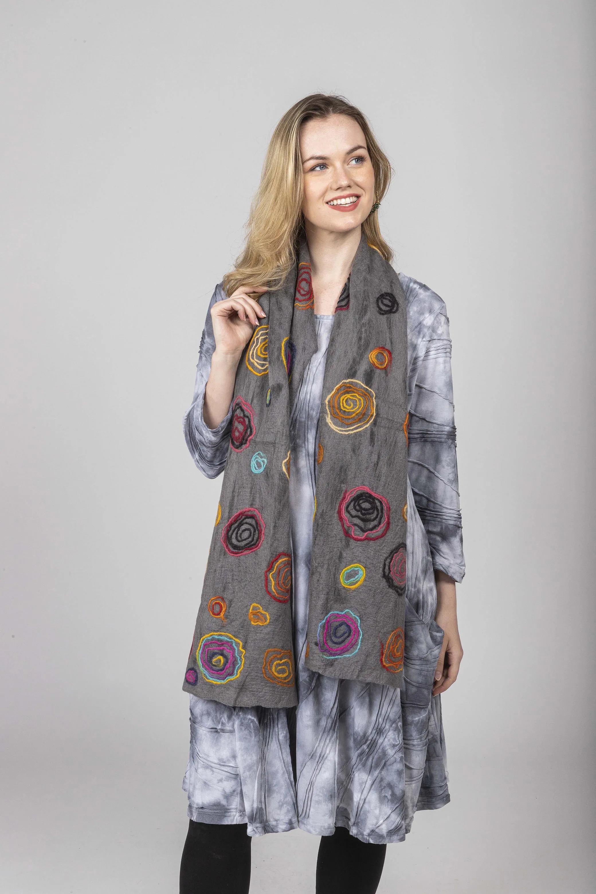Swirls Felted Scarf