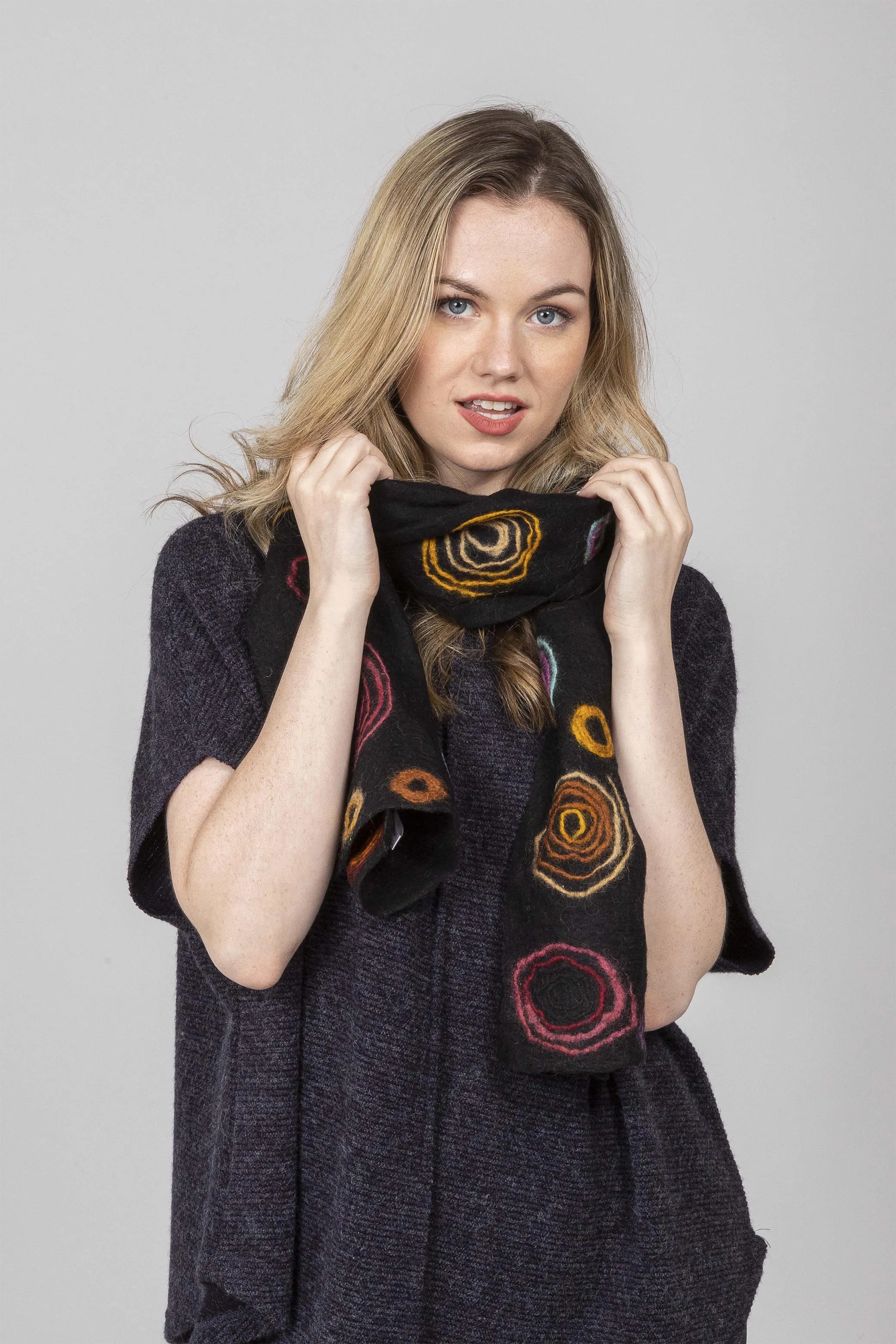 Swirls Felted Scarf