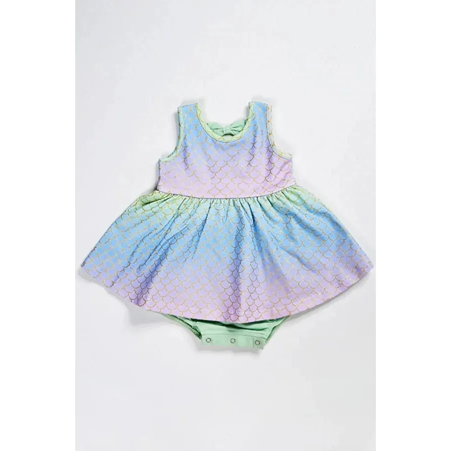 Swoon Baby Ombre Under the Sea Dainty Bow Bubble Dress