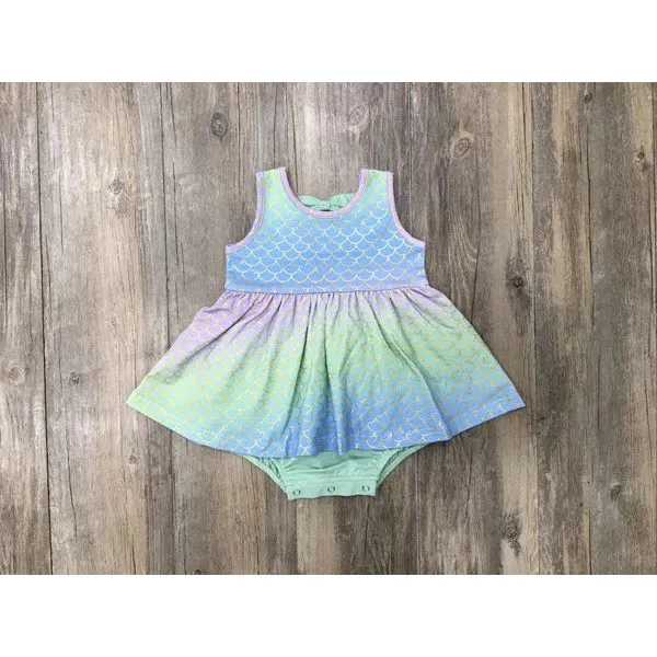 Swoon Baby Ombre Under the Sea Dainty Bow Bubble Dress