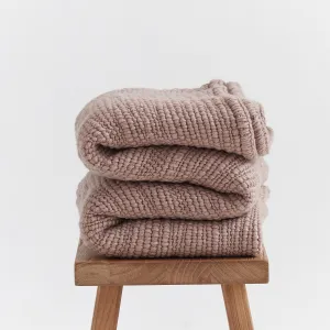Taupe Minimal Throw Blanket - Add Cozy Luxury and Style to Your Home Decor with 100% Pure Merino Wool.