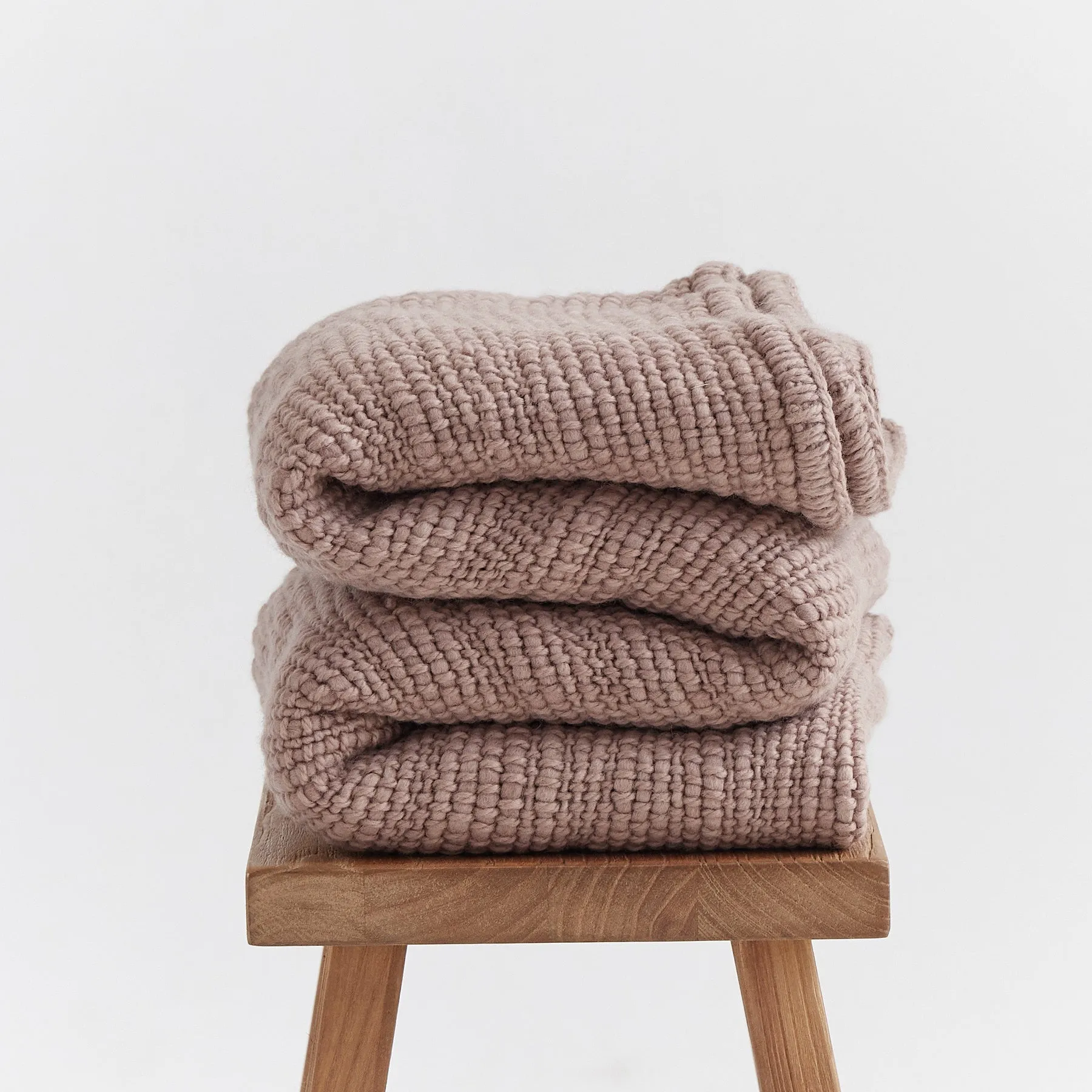 Taupe Minimal Throw Blanket - Add Cozy Luxury and Style to Your Home Decor with 100% Pure Merino Wool.