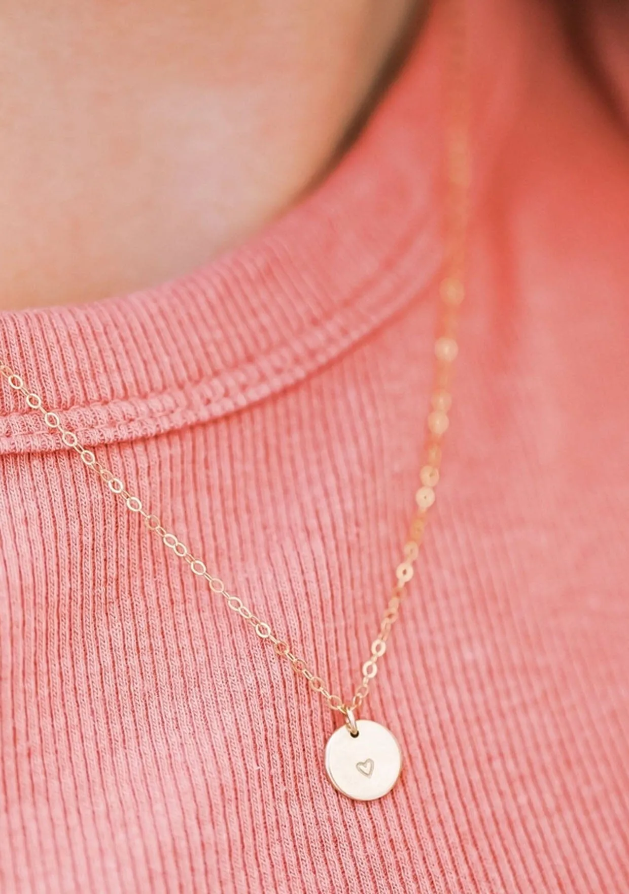 The Barberry & Lace Heart Disc Necklace