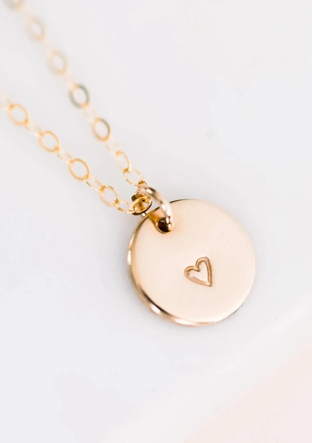 The Barberry & Lace Heart Disc Necklace