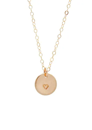 The Barberry & Lace Heart Disc Necklace