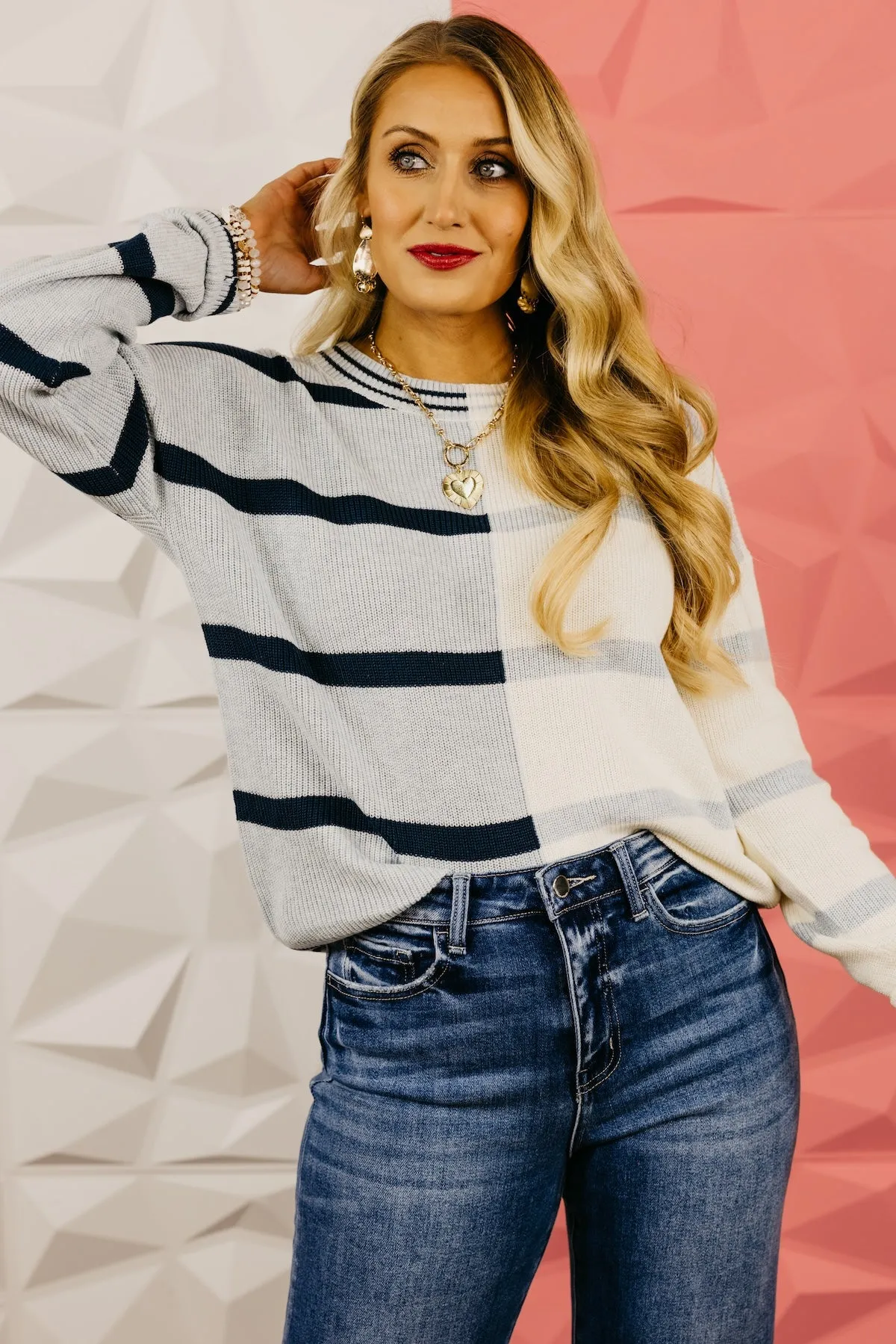 The Cecilia Color Block Stripe Sweater