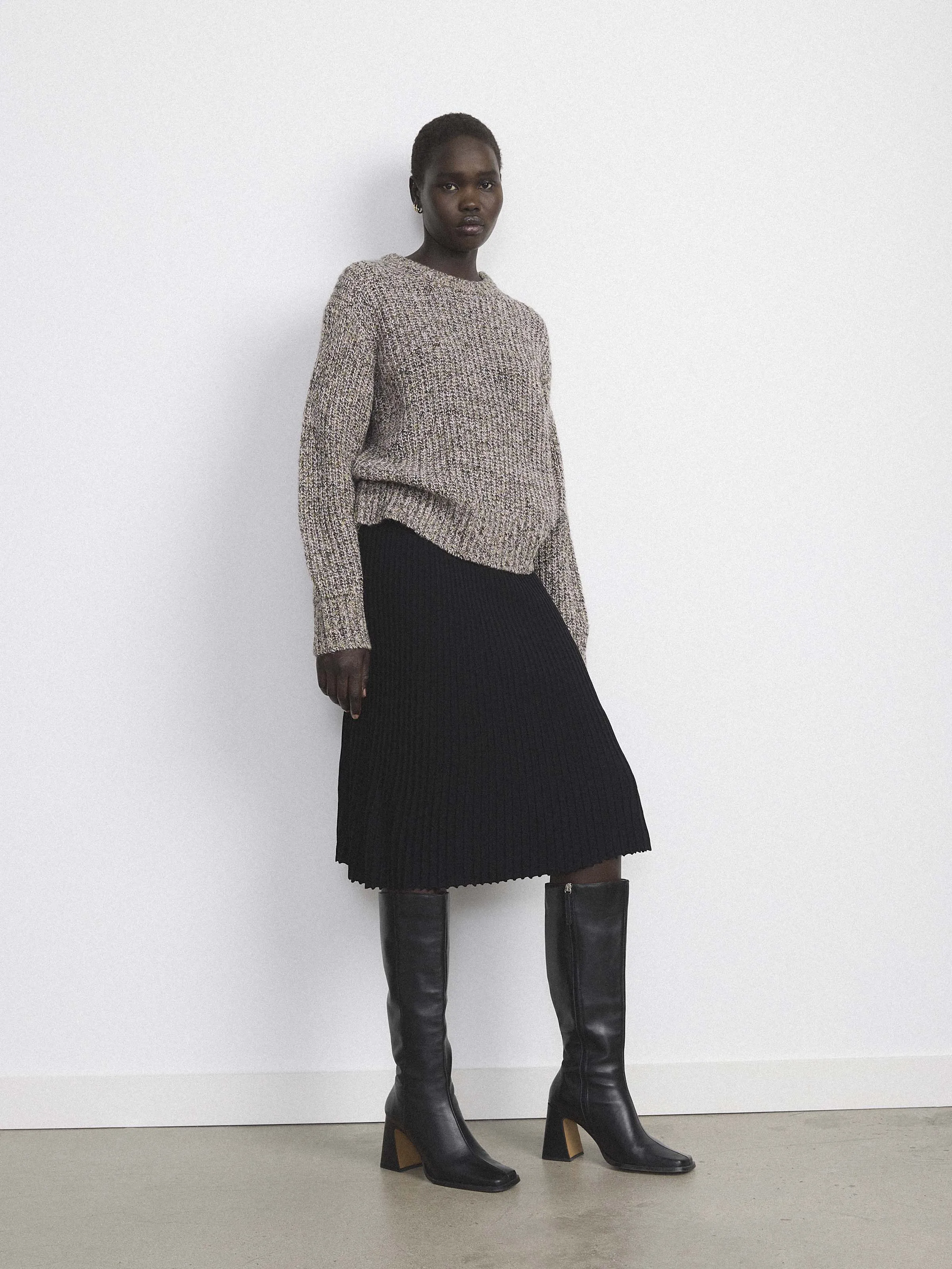The Multicolour Fuzzy Sweater in Grey Morn