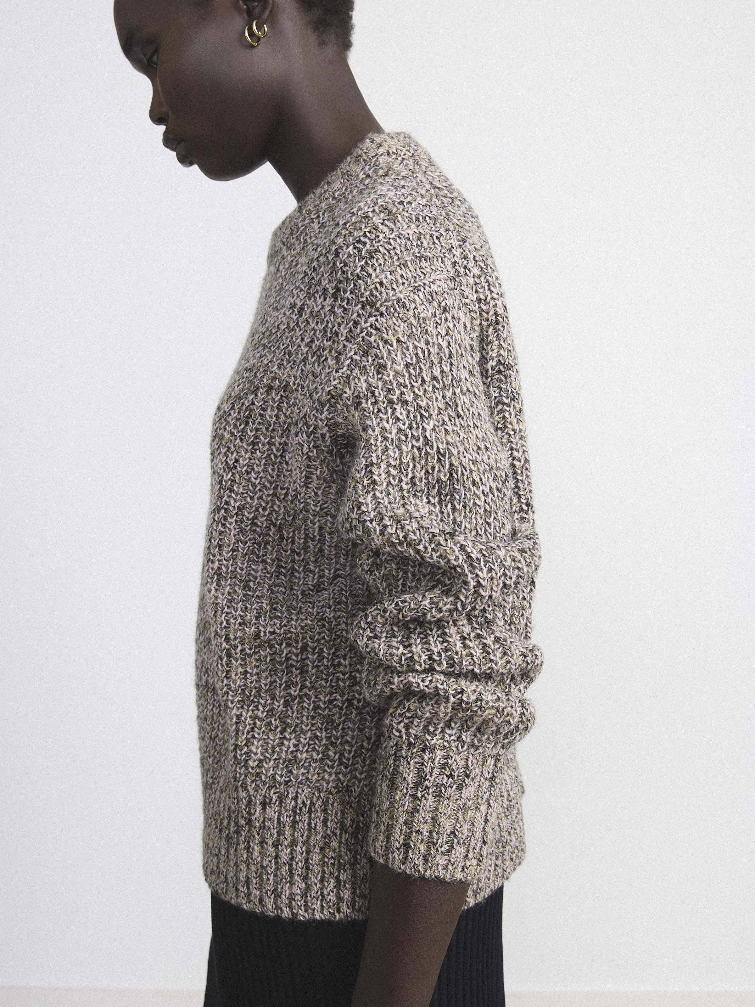 The Multicolour Fuzzy Sweater in Grey Morn