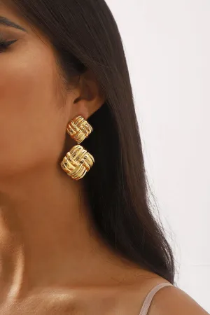 The Selene 18K Gold Plated Geometric Statement Earrings