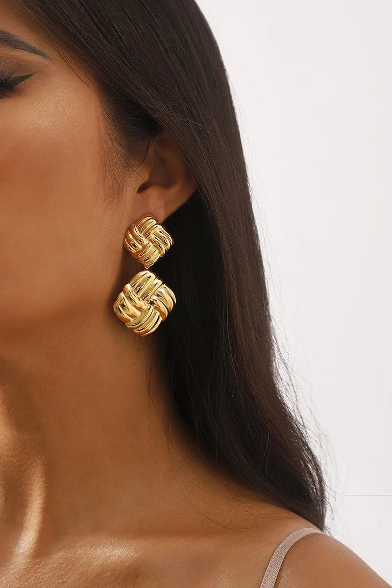 The Selene 18K Gold Plated Geometric Statement Earrings