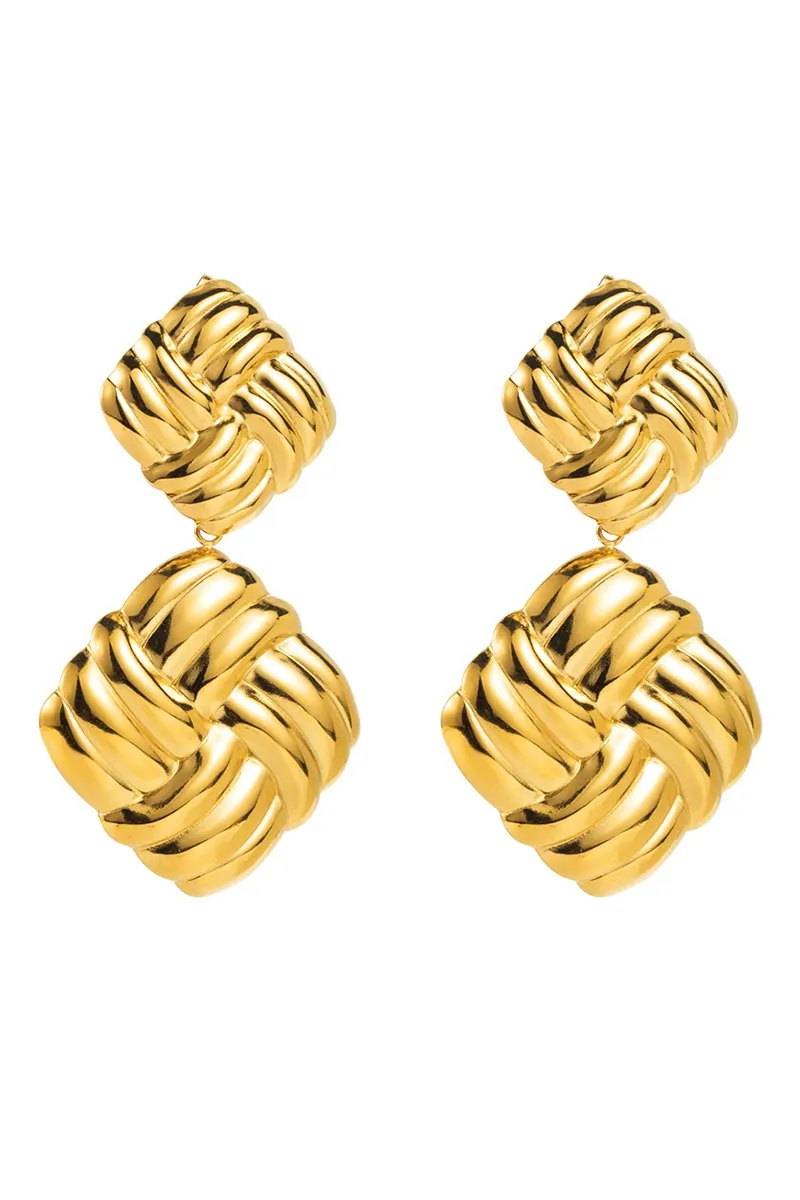 The Selene 18K Gold Plated Geometric Statement Earrings