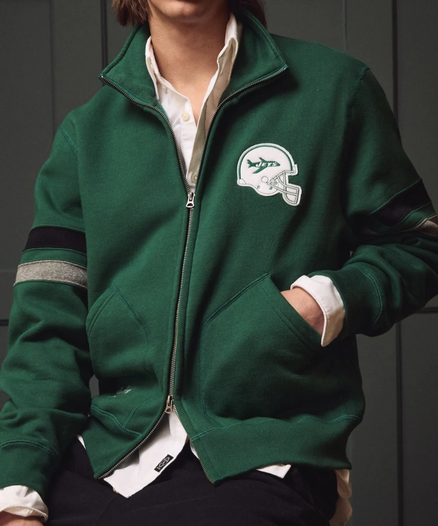 Todd Snyder by Fanatics for NFL Jets Full-Zip Fleece Sweatshirt