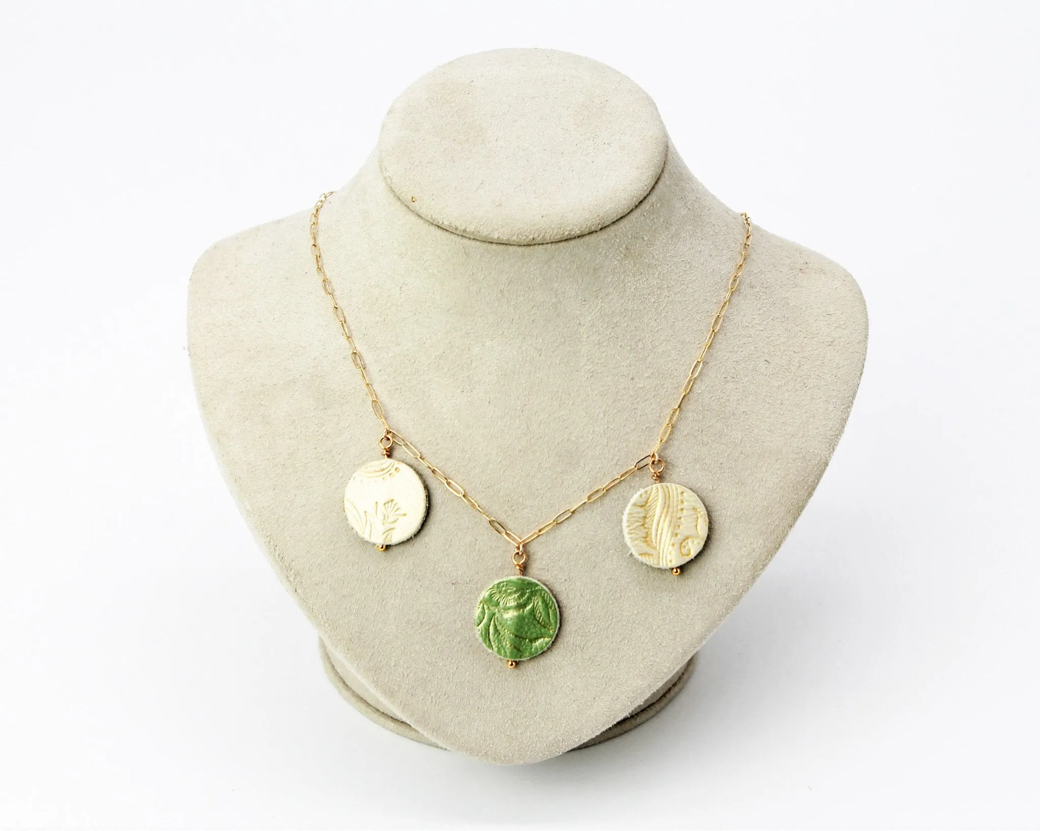 Triple Disc Necklace / Golden Elemental