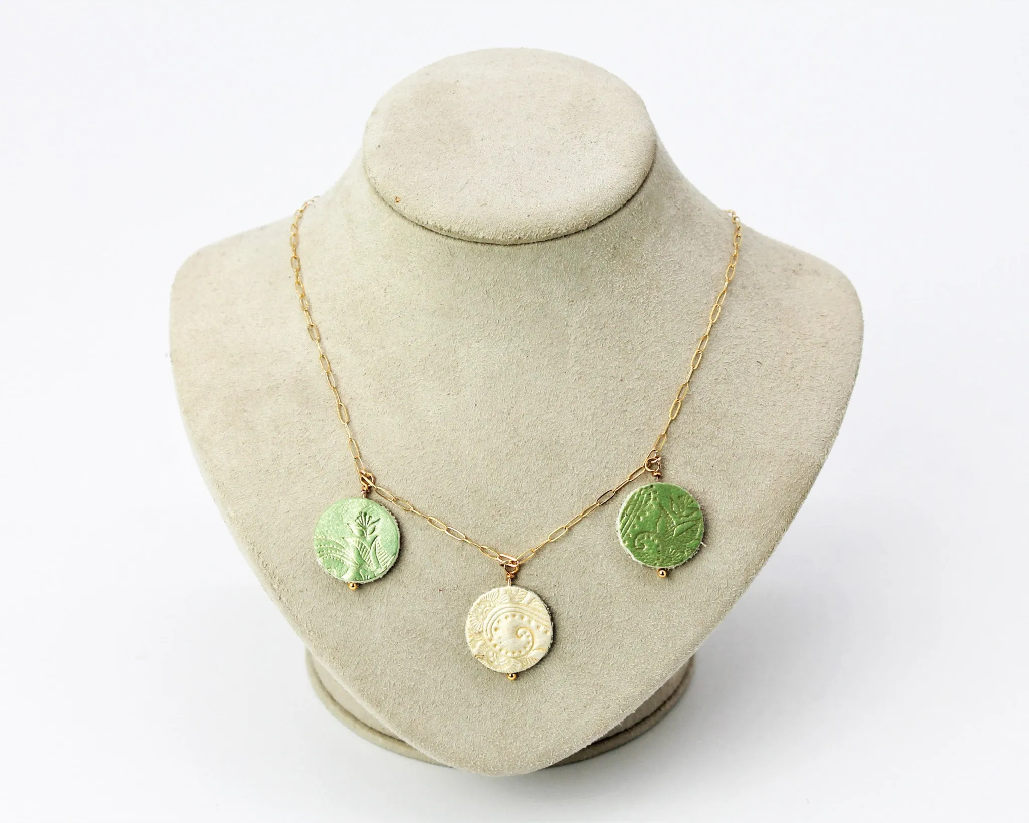 Triple Disc Necklace / Golden Elemental