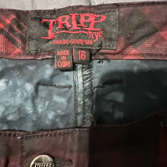 Tripp over dyed retro plaid thinner material with some spandex