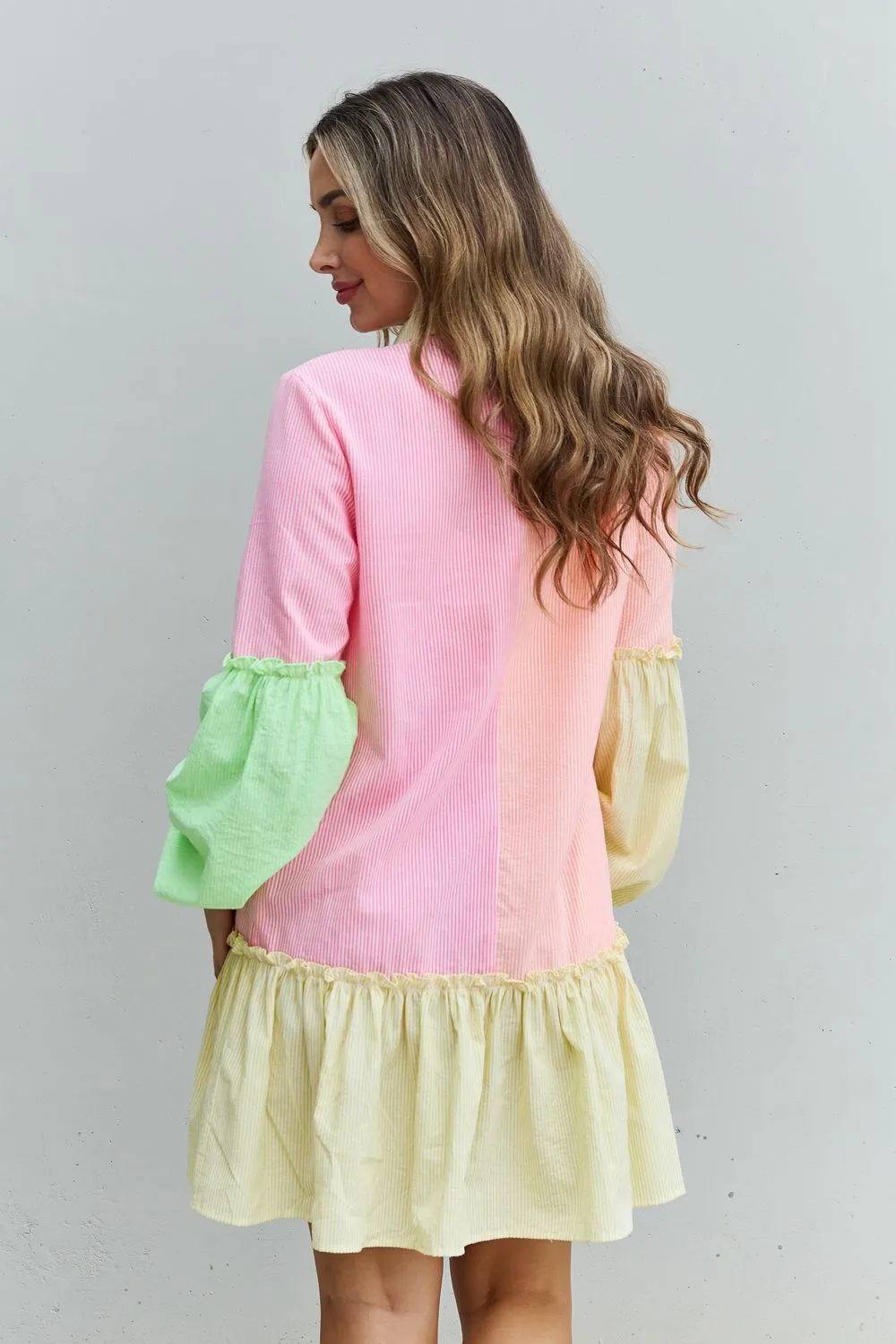 Vibrant Vogue - Color Block Mini Dress