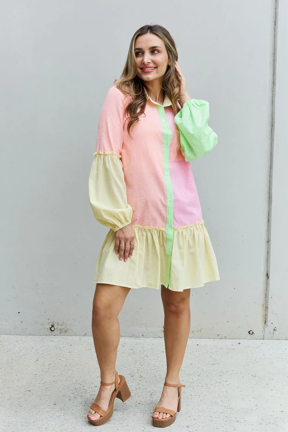 Vibrant Vogue - Color Block Mini Dress