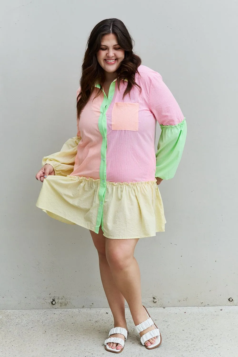 Vibrant Vogue - Color Block Mini Dress