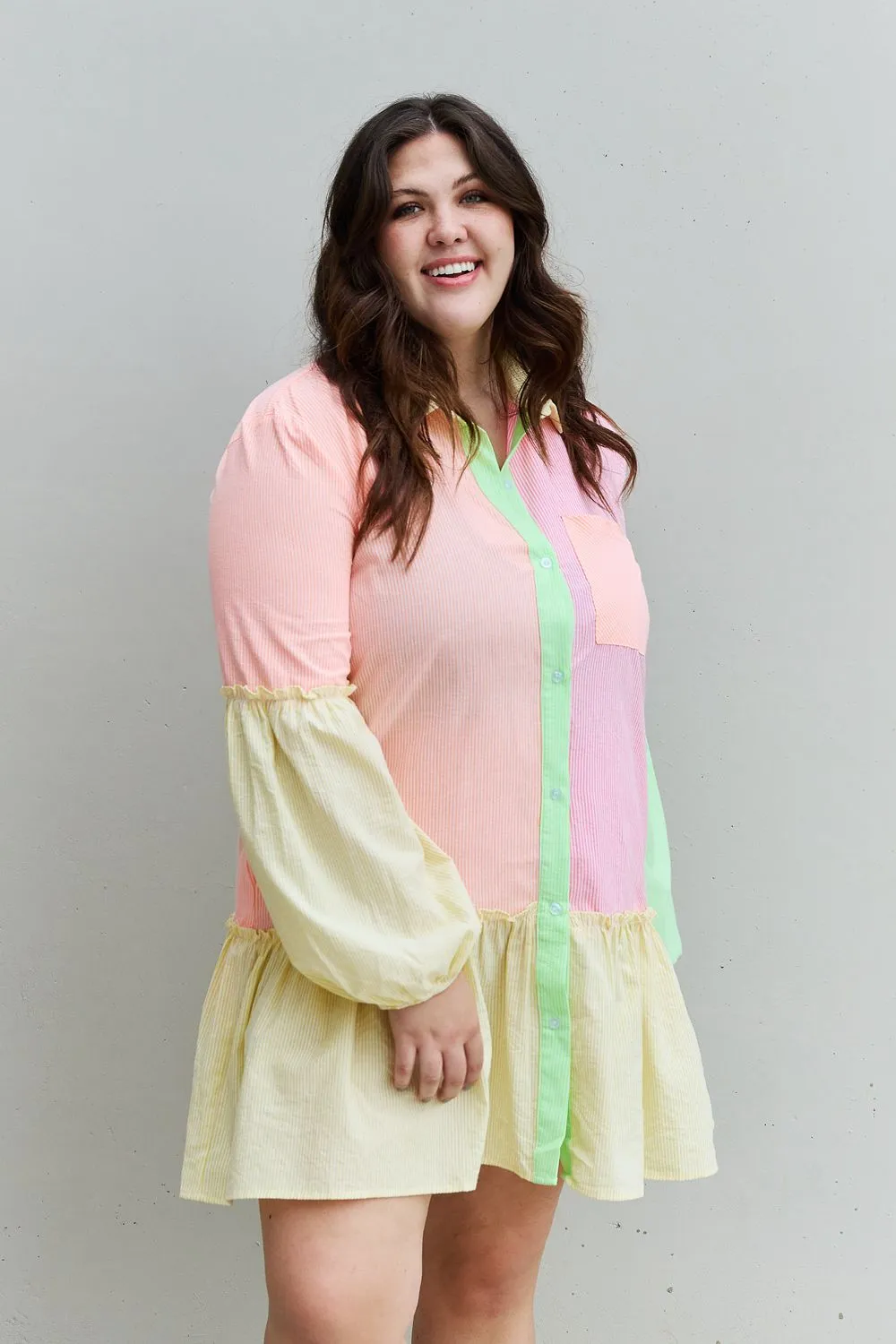 Vibrant Vogue - Color Block Mini Dress