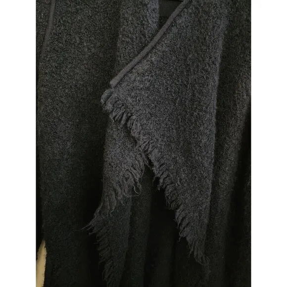 VINCE. Black Merino Wool Mohair Chunky Nubby Cardigan Sweater Coat Oversized XS