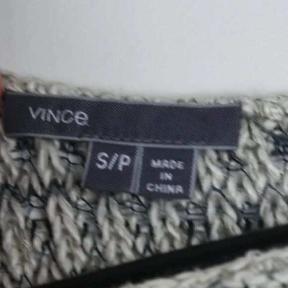 VINCE Heathered Marled Knited Scoop Neck Slouchy Fit Grey Sweater