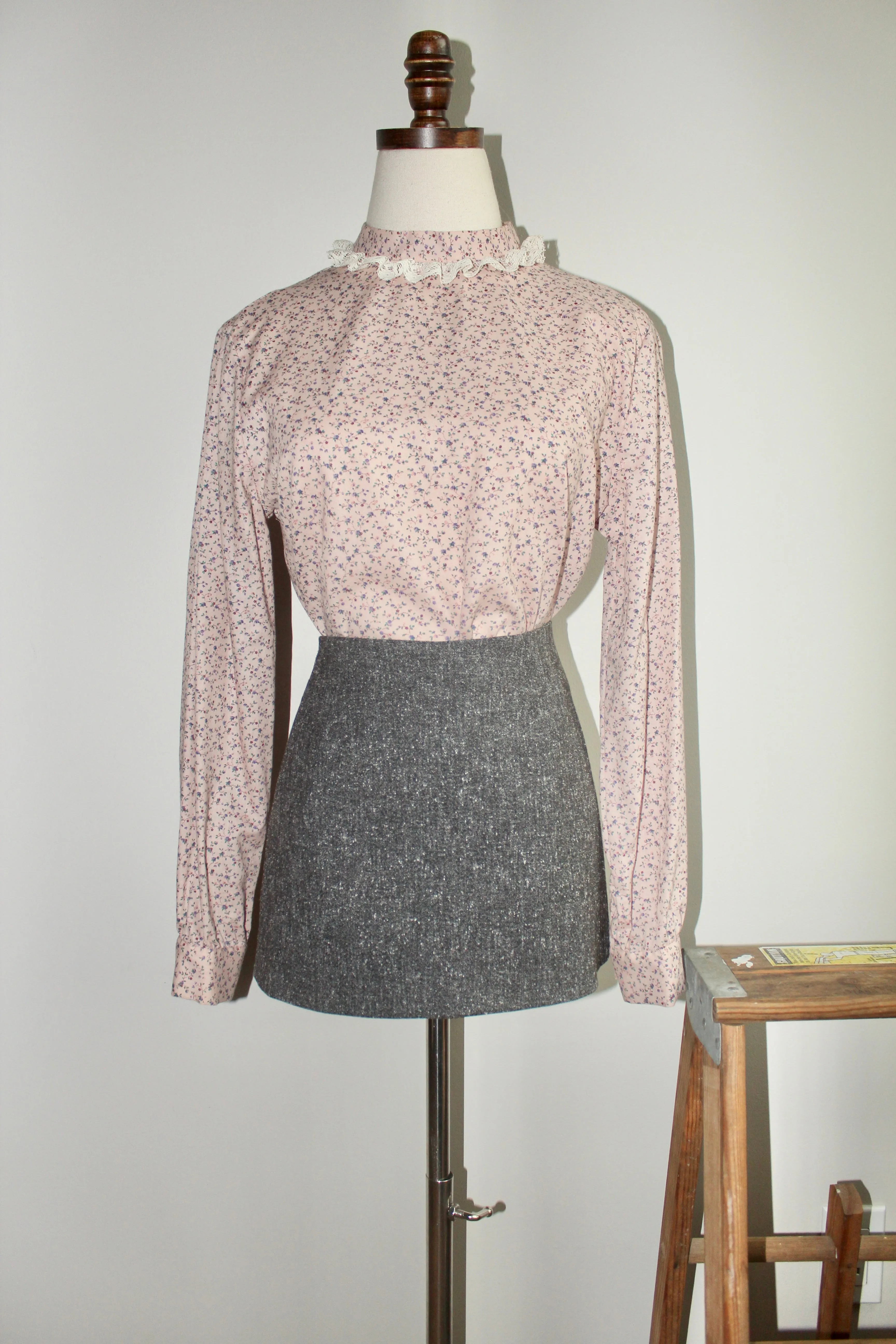 Vintage 60s Prairie Floral Blouse (S)