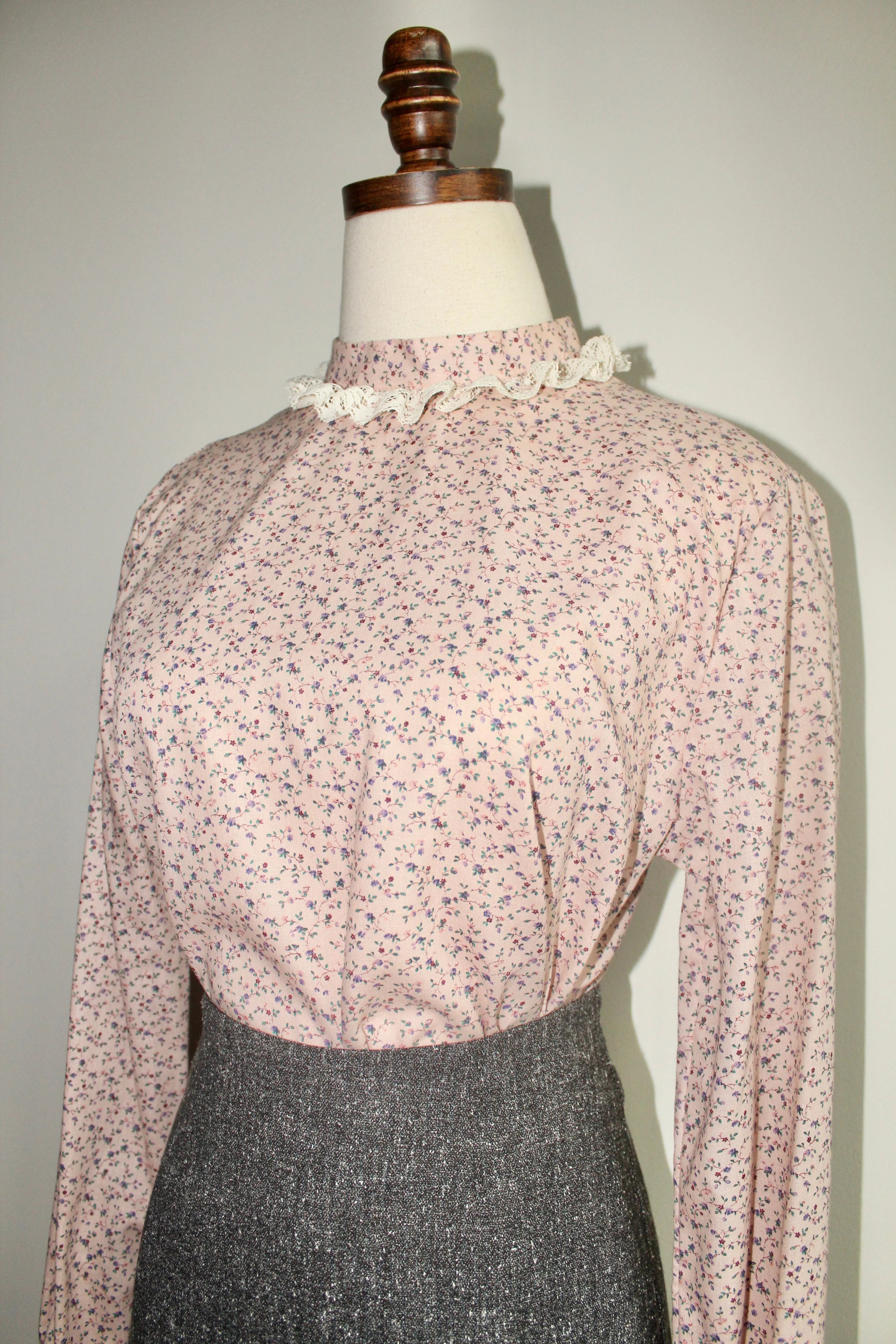 Vintage 60s Prairie Floral Blouse (S)