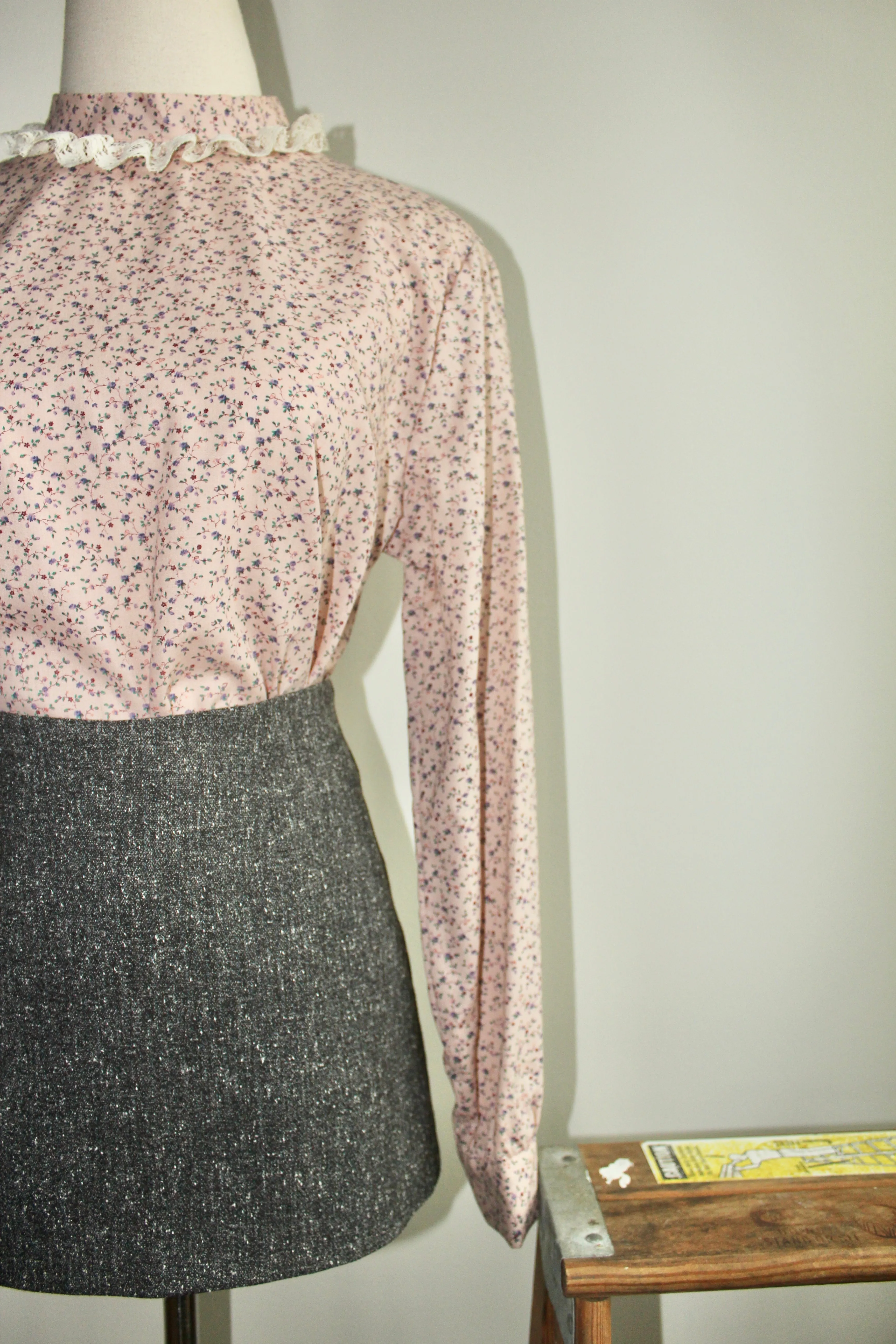 Vintage 60s Prairie Floral Blouse (S)