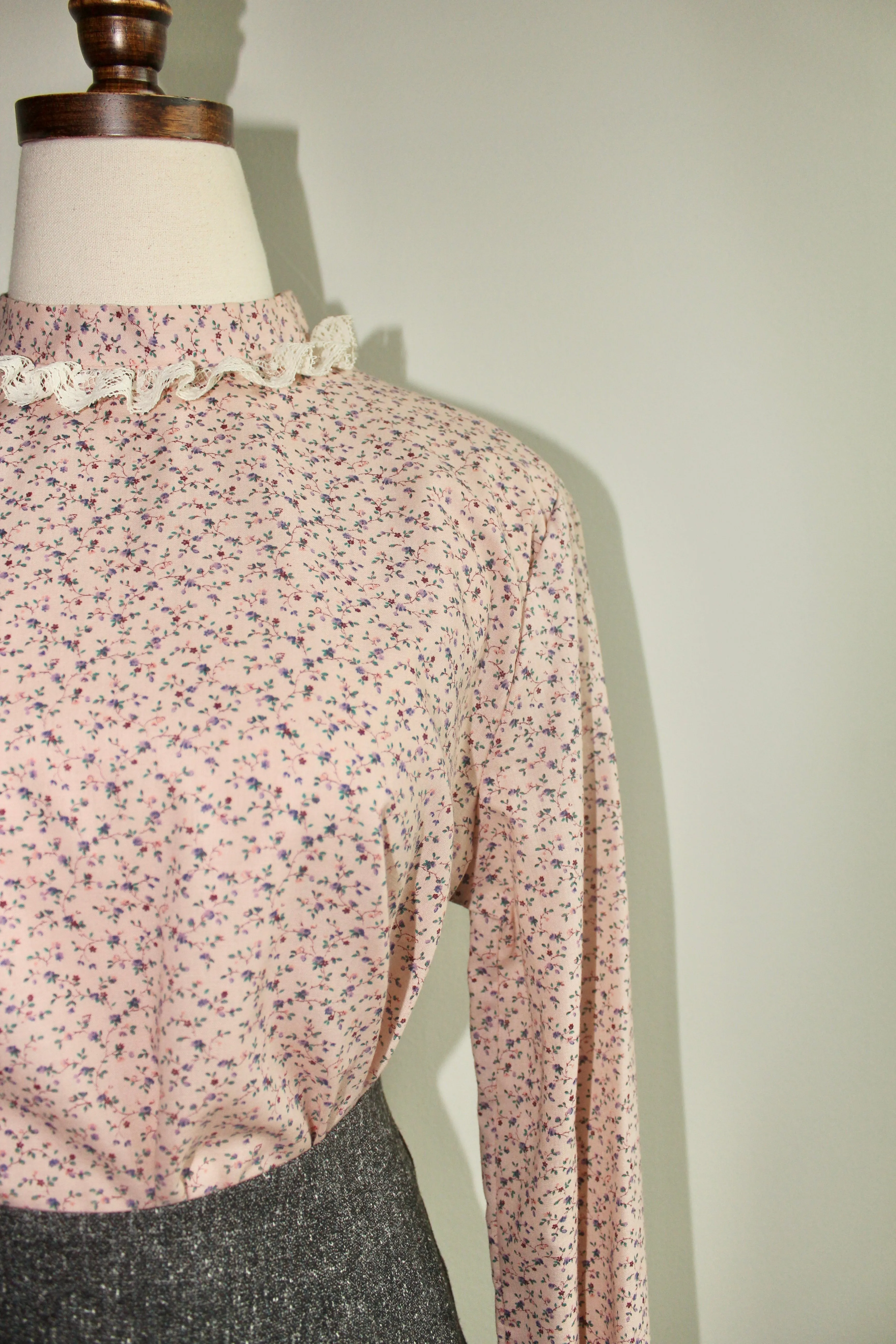 Vintage 60s Prairie Floral Blouse (S)