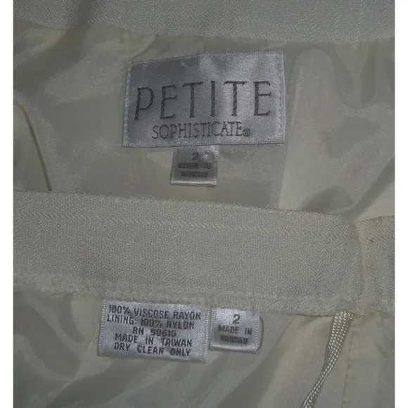 Vintage 90's Petite Sophisticate Suit Plaid Ivory Pearl Buttons Blazer Suit NWT
