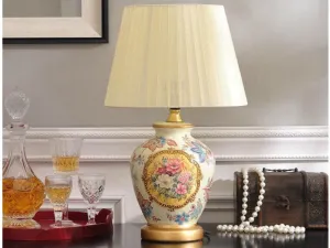 Vintage Collection - Ceramic Table Lamp with Hand Painted Flowers
