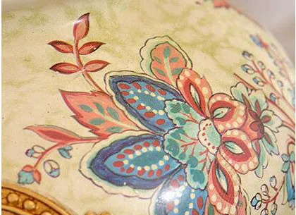 Vintage Collection - Ceramic Table Lamp with Hand Painted Flowers