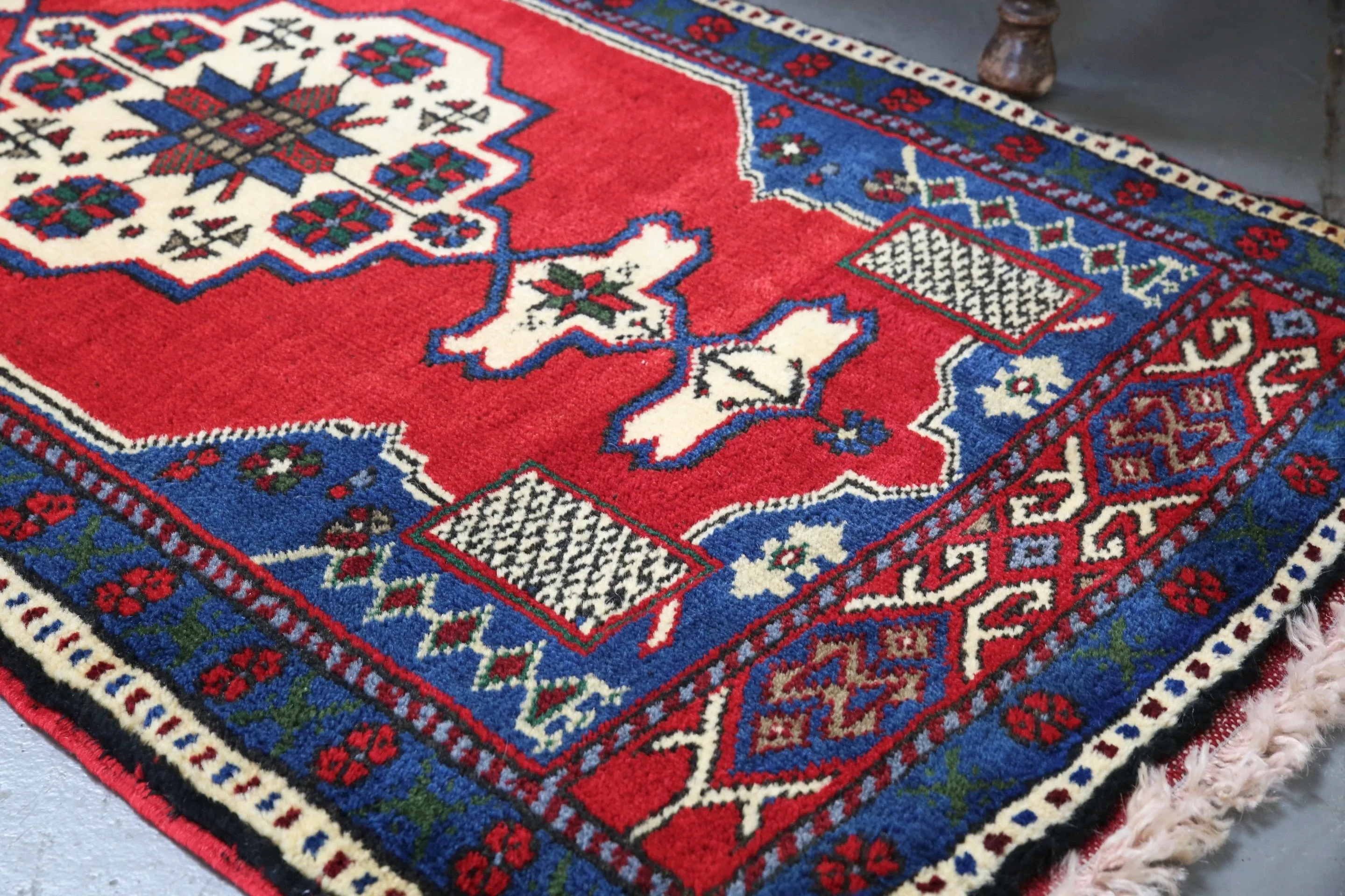 Vintage Mini Turkish Rug 24inx48in