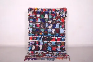 Vintage Moroccan Boucherouite Rug 3.8 x 5.3 Feet - Handmade Patchwork Decor