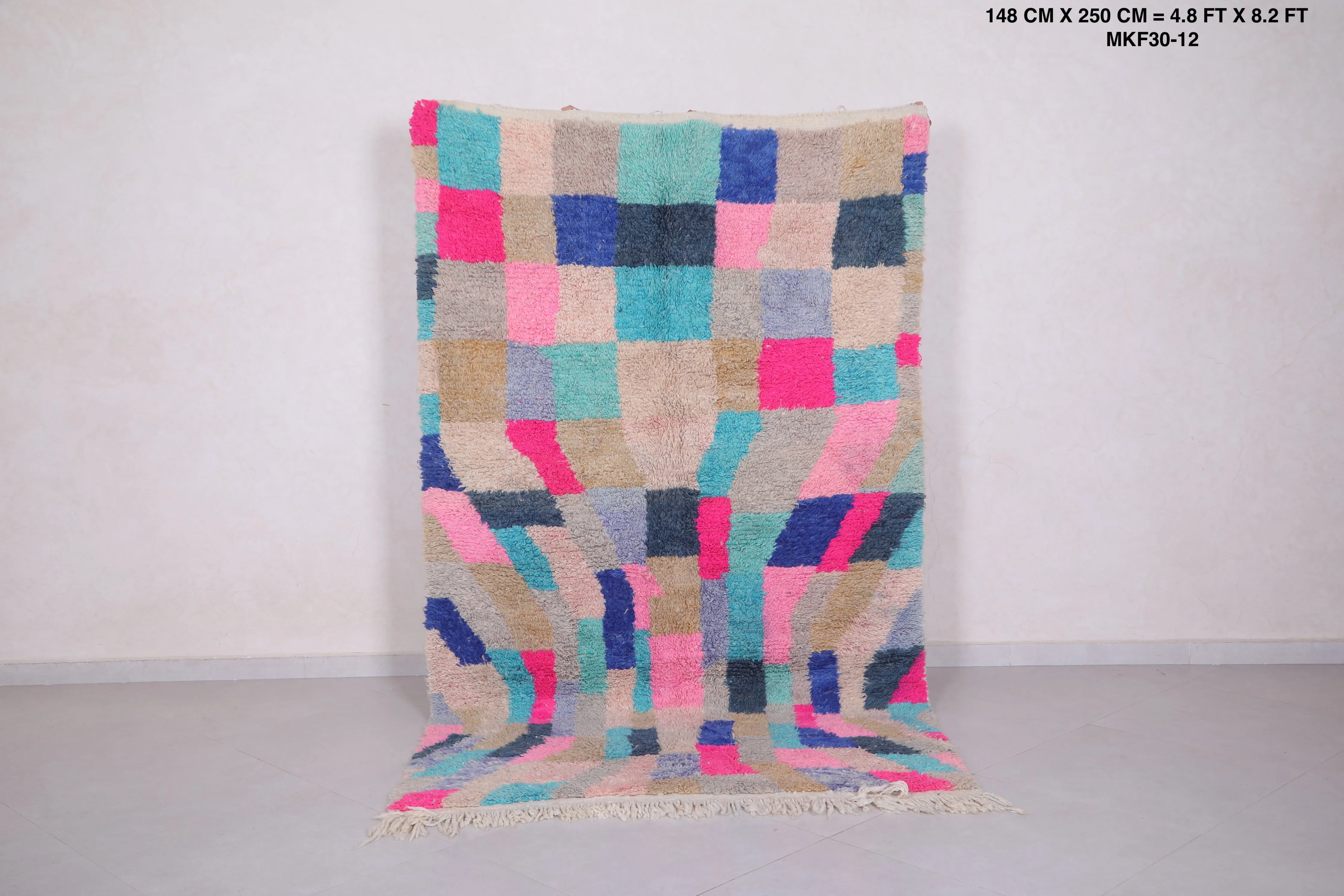 Vintage Moroccan Contemporary Rug - Handmade Wool | 4.8 x 8.2 FT