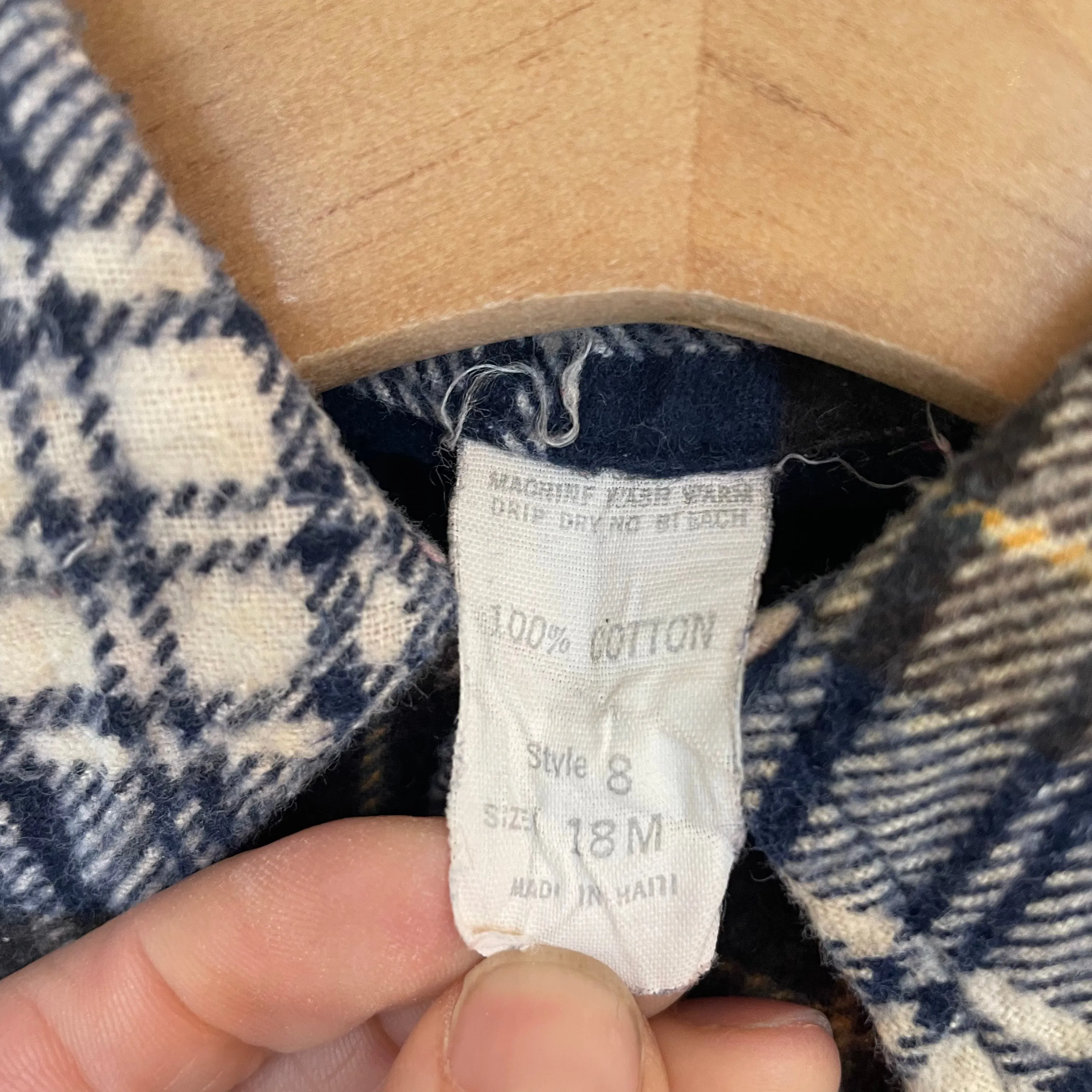 Vintage retro plaid flannel // Unisex 18 months (HT2385)