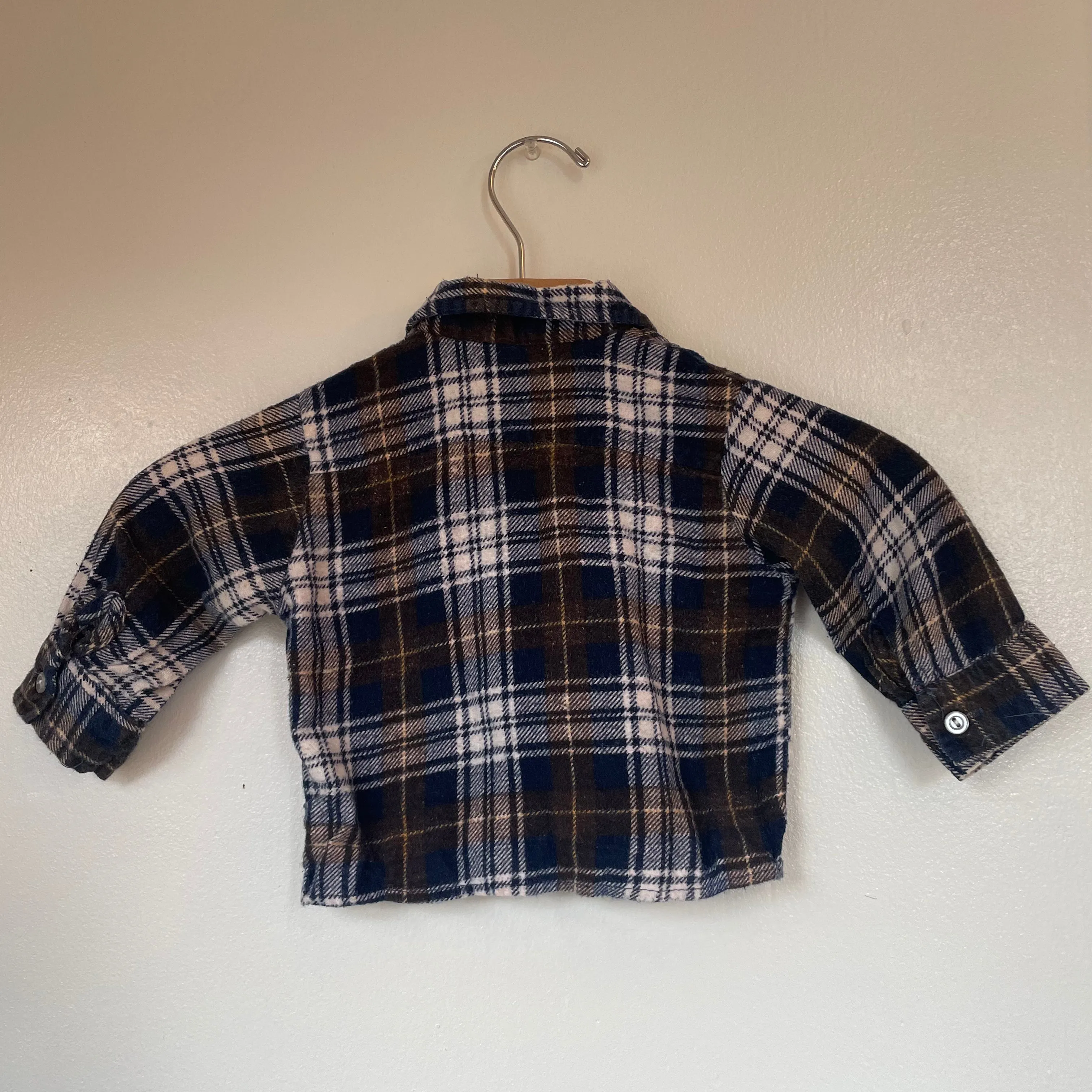 Vintage retro plaid flannel // Unisex 18 months (HT2385)