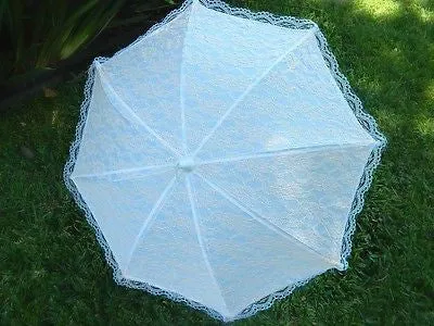 Vintage Style Peach Lace Small Wedding Parasol Umbrellas Country Chic Photo Prop
