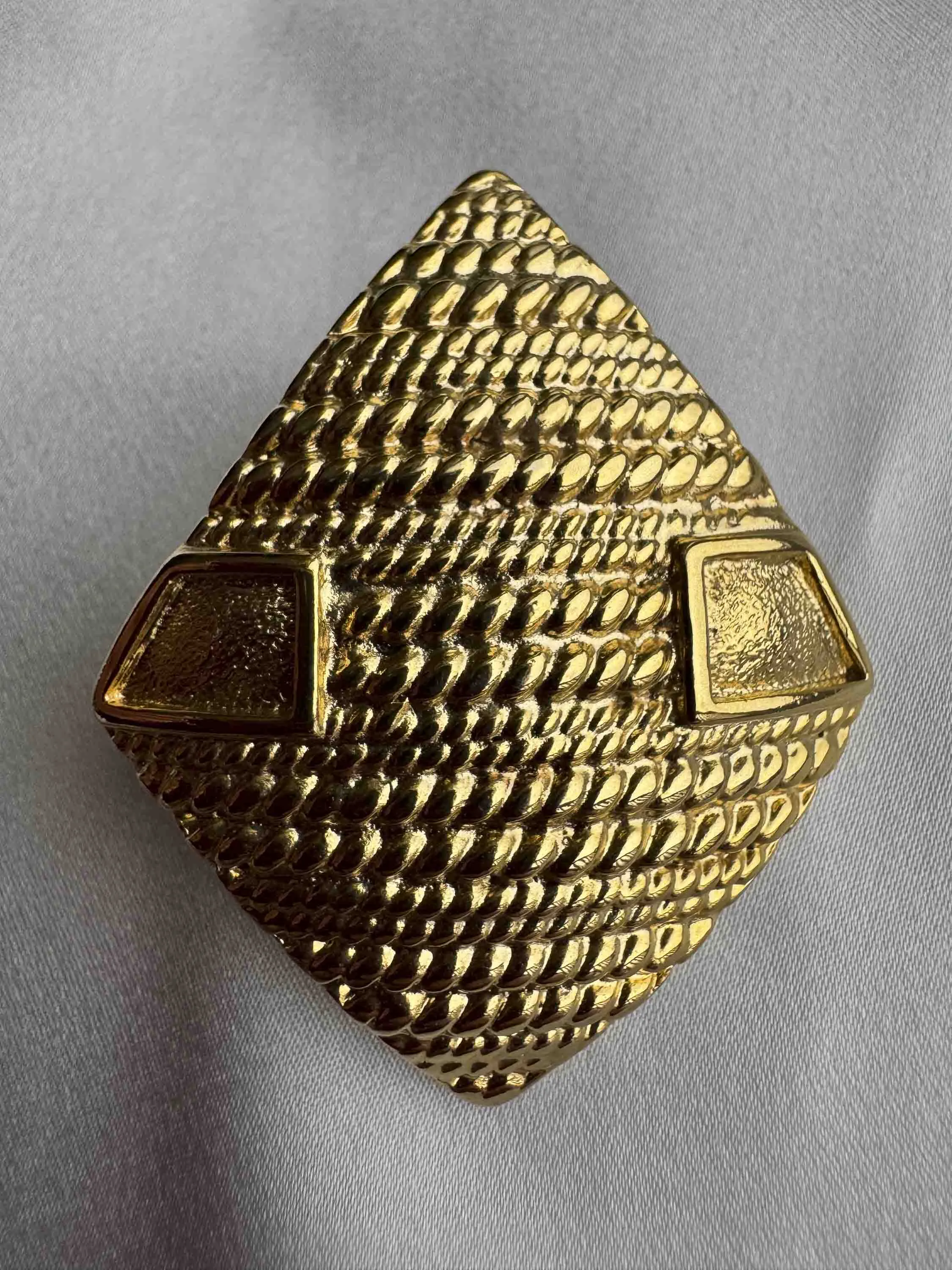 Vintage Textured Gold Statement Earrings – Bold Geometric Design