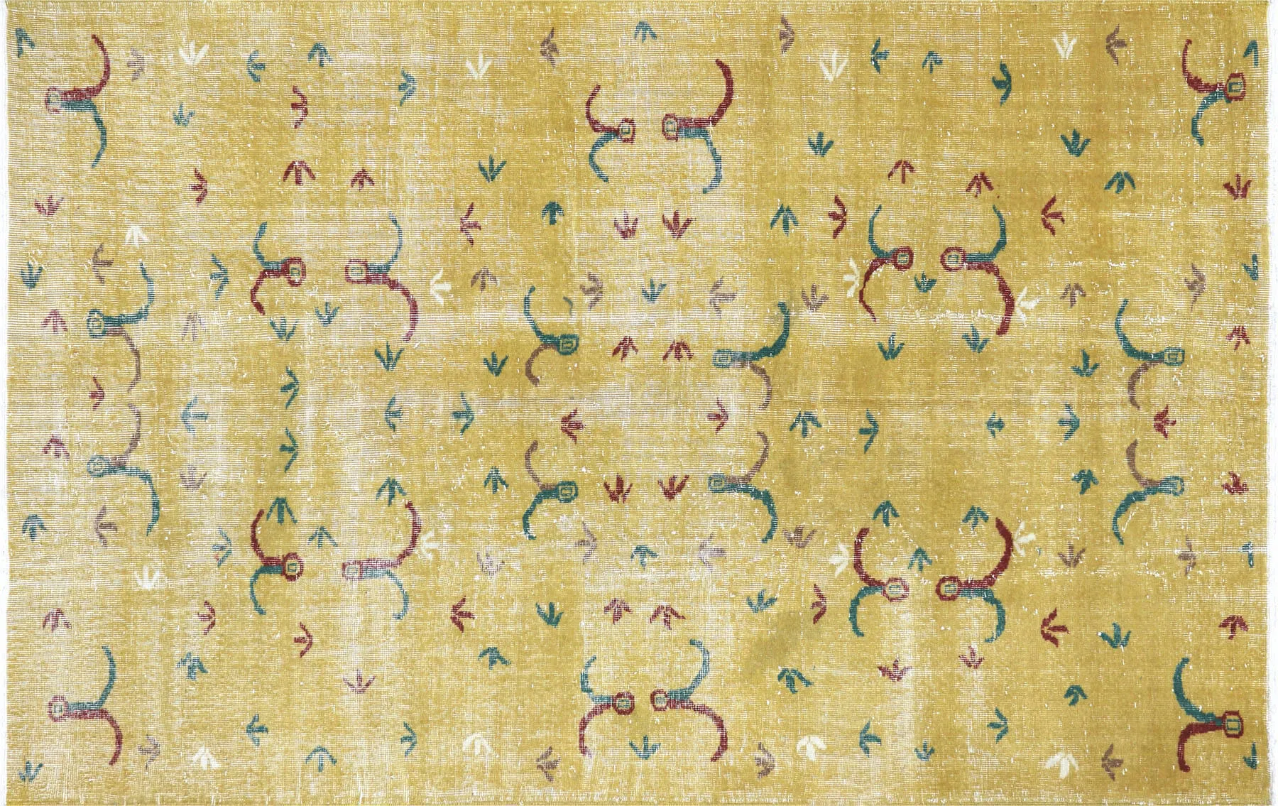 Vintage Turkish Mid-Century-Modern Rug - 5'9" x 8'11"