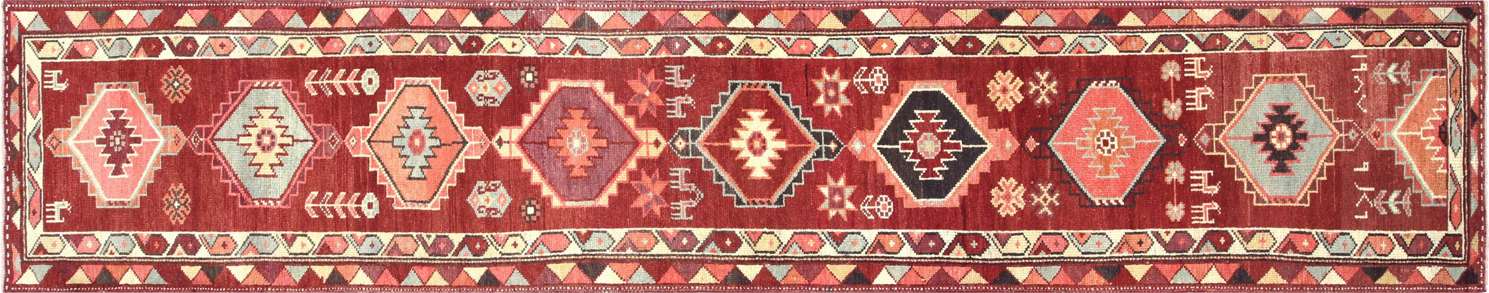 Vintage Turkish Oushak Runner - 2'6" x 13'6"